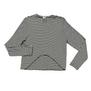 🛍️ Mimi Maternity Black White Striped Long Sleeve Shirt Womens Size L